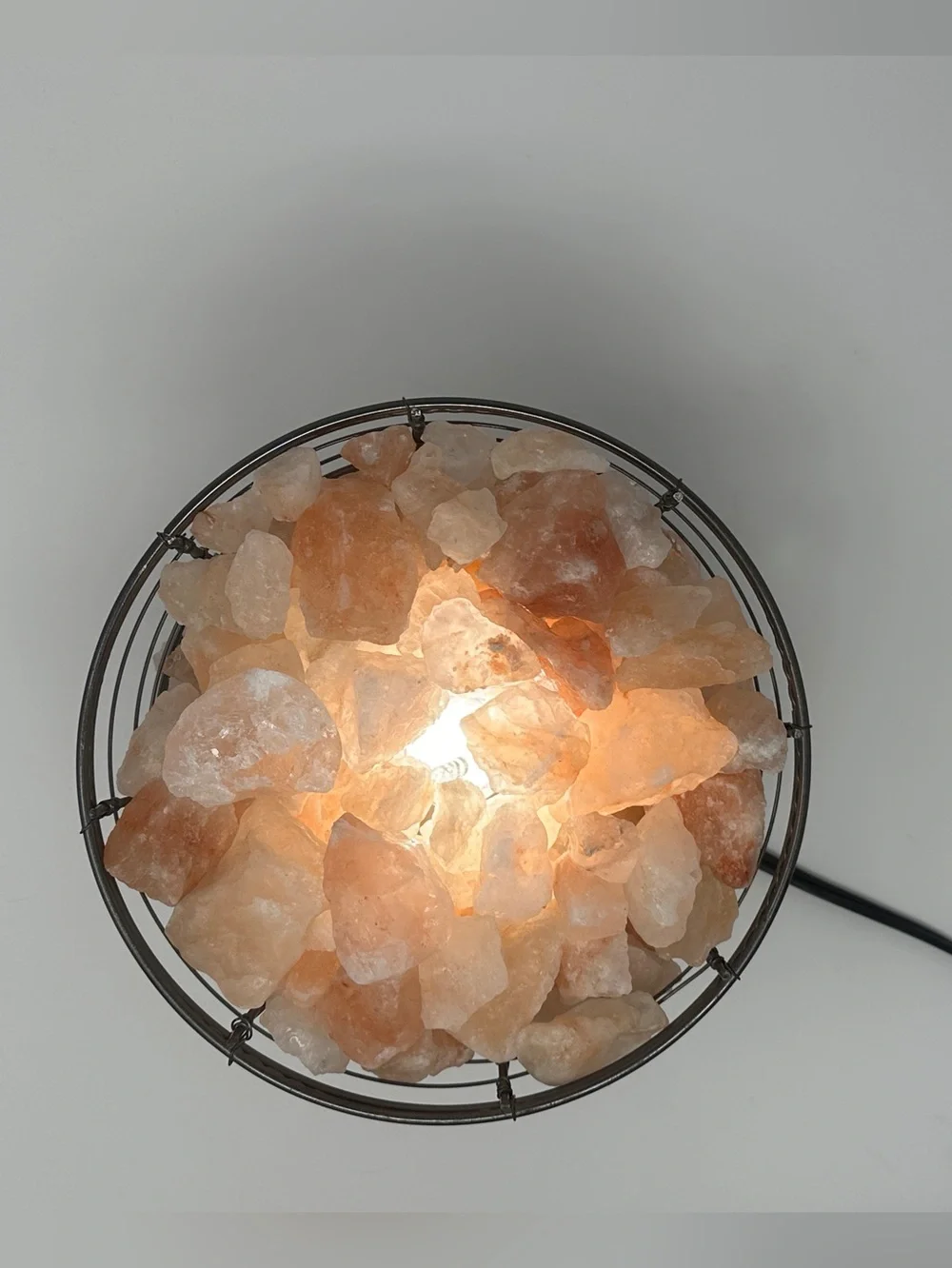 Pink Himalayan Salt Rock Table Lamp with adjustable dimmer light